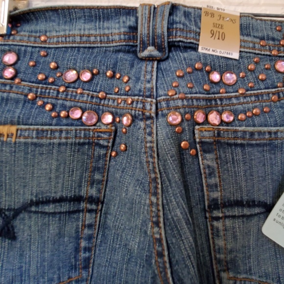 NWT B.B. EMBELLISHED BLUE JEANS SIZE 9/10, 5/6 - Picture 4 of 8